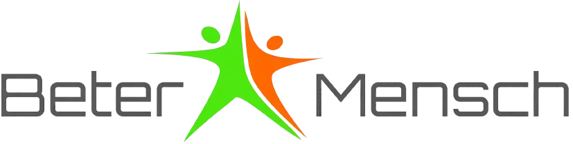 Logo voor Beter Mensch met een gestileerde groene en oranje mensfiguur boven de tekst.