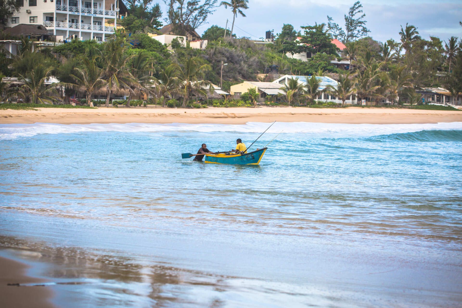 local people catching fish in tofo