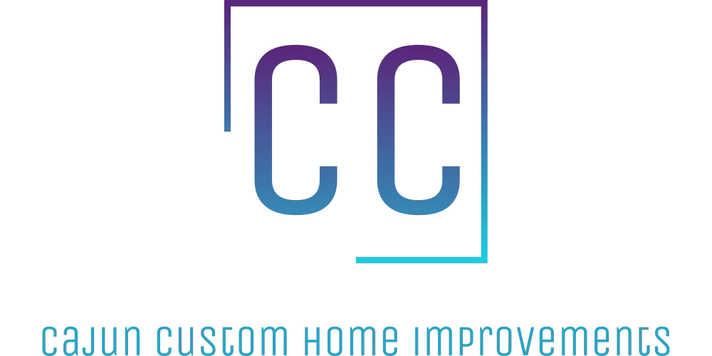 Logo for Cajun Custom Home Improvements with blue and purple “CC” monogram