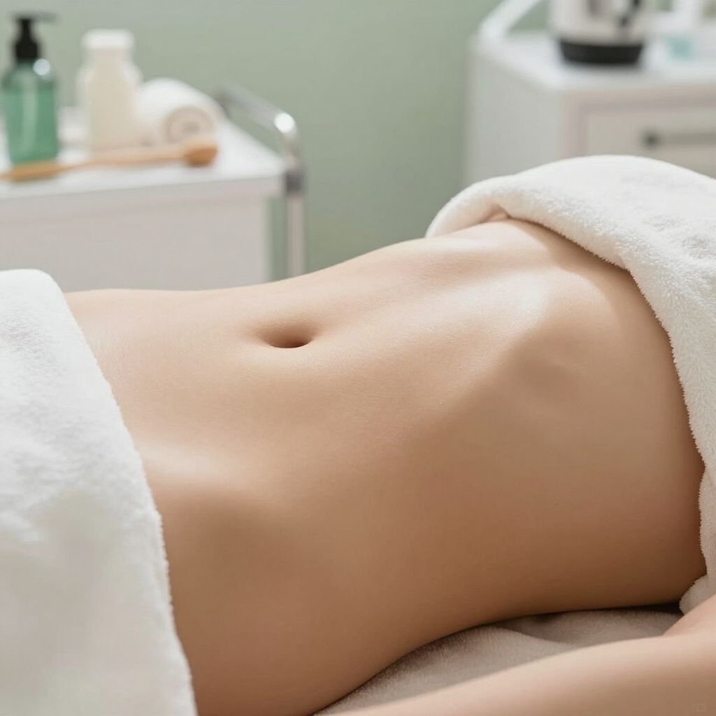 Person lying face down on a massage table with a towel, in a spa treatment room