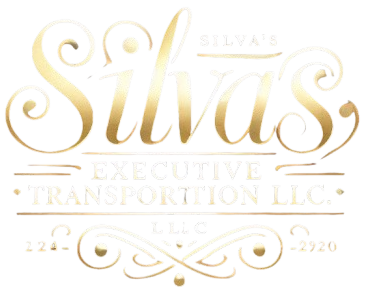 Gold logo: "Silva's" in script, "Executive Transportation LLC." underneath, with decorative swirls and "2020".