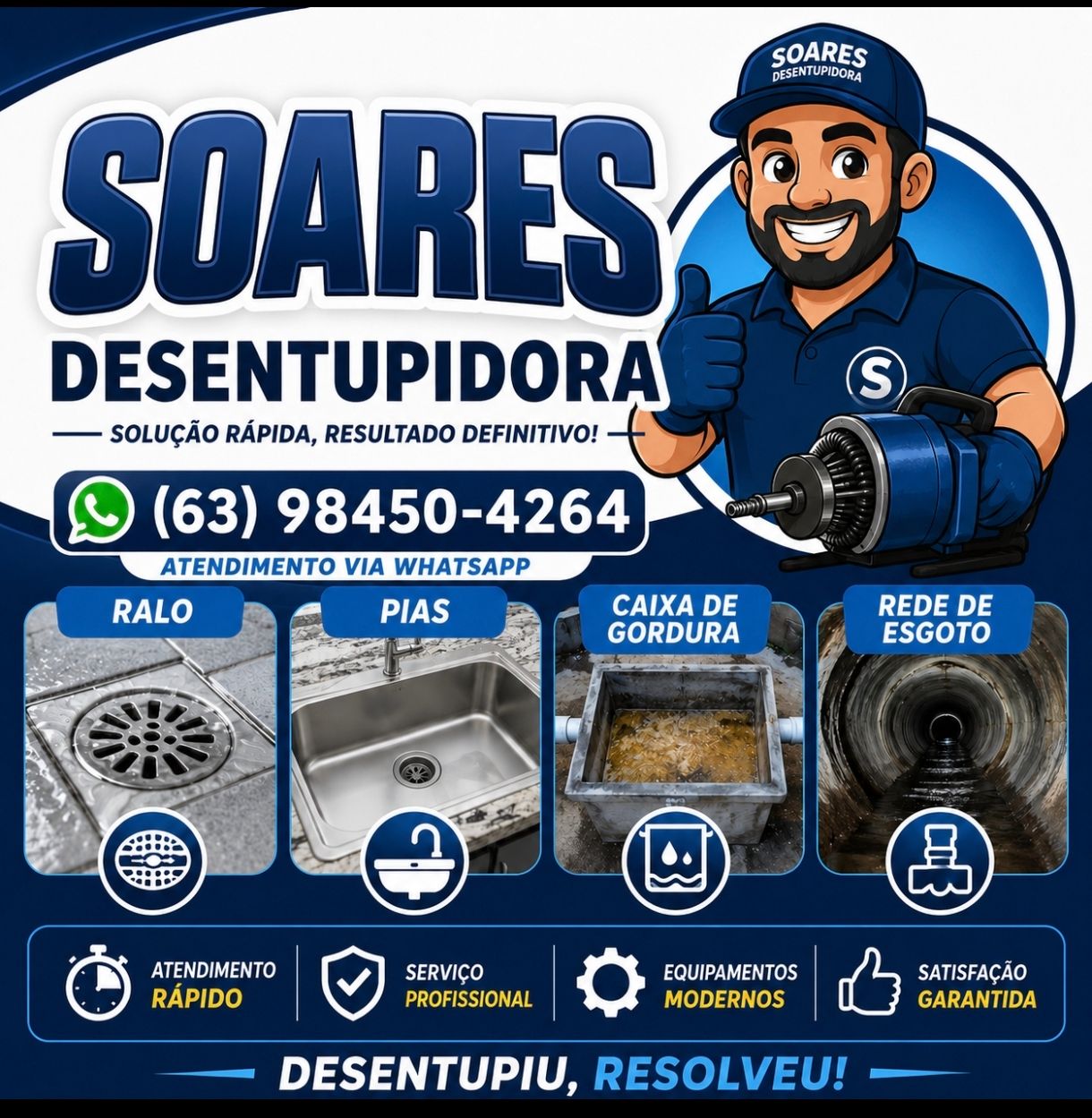 Técnico uniformizado desentupindo tubulação residencial