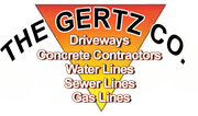 The gertz co driveways concrete contractors water lines sewer lines gas lines logo