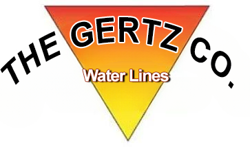 The gertz co. water lines logo is in a triangle on a white background.