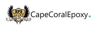 CapeCoralEpoxy logo with gold XPS Express emblem and black text on white background
