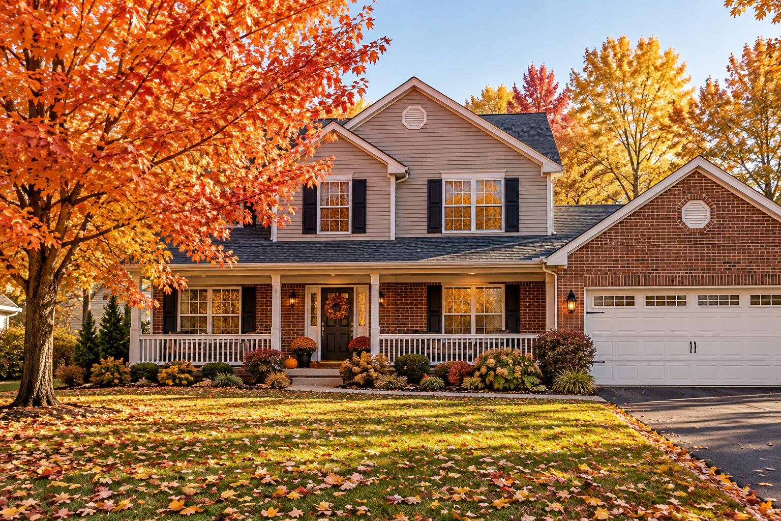 Home in Anoka, MN shown in the fall