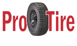 Pro Tire logo with a tire replacing the 