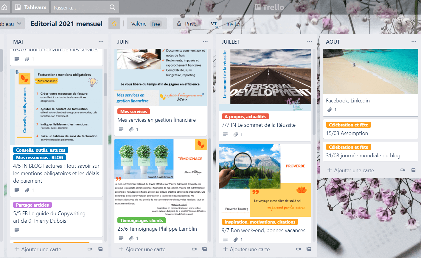 Calendrier de réseaux sociaux