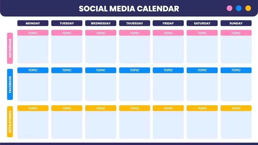 Calendrier de réseaux sociaux