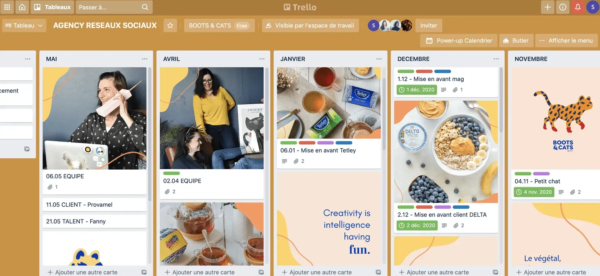 Calendrier de réseaux sociaux