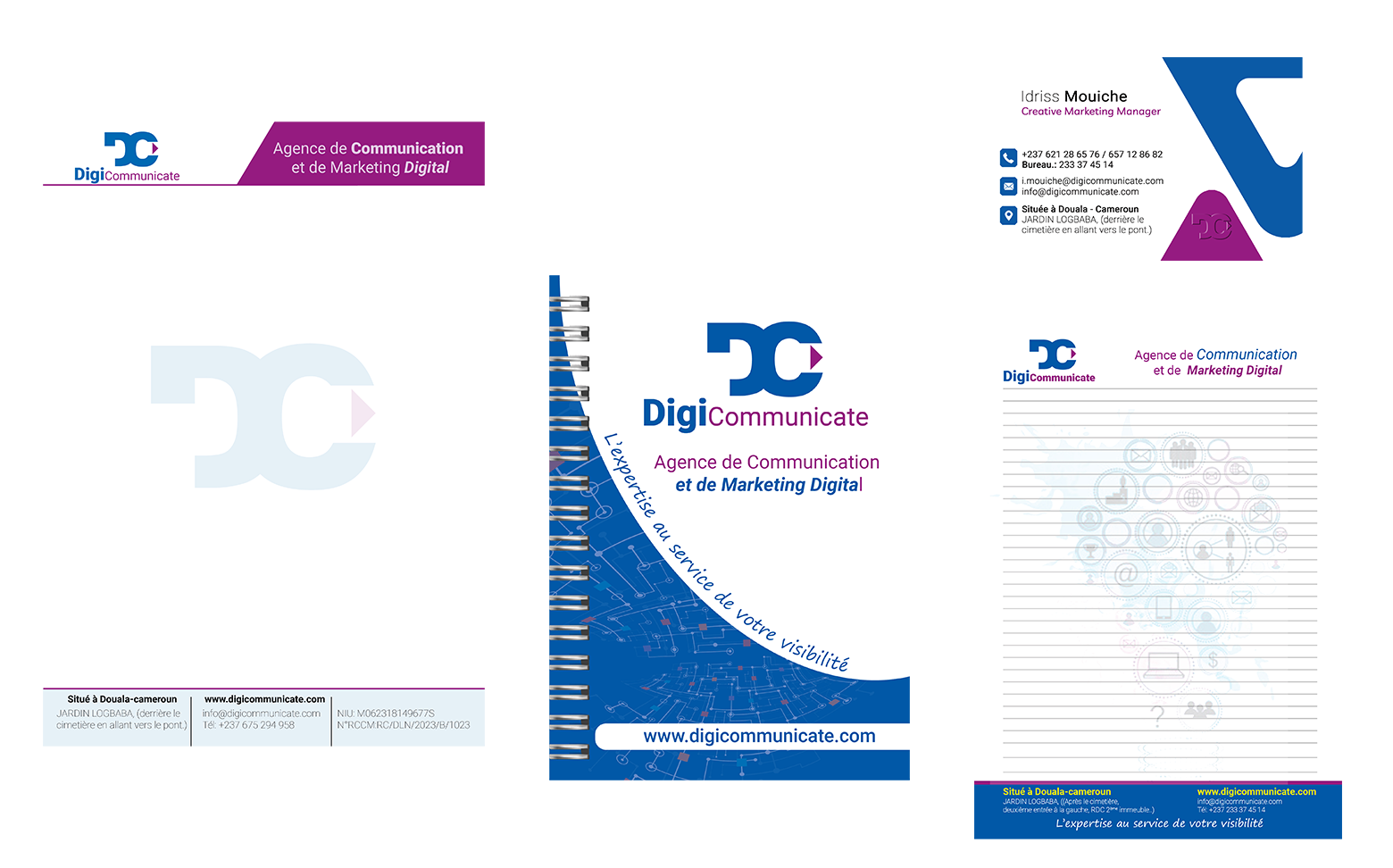 Un ensemble de cartes de visite pour une entreprise appelée digit