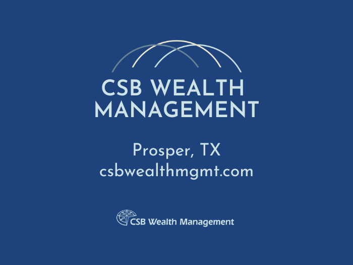 A logo for csb wealth management in prosper tx