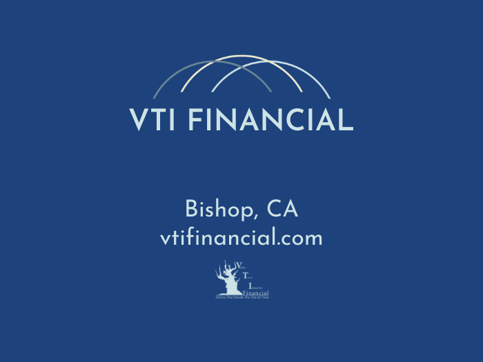 A blue background with the words vti financial on it