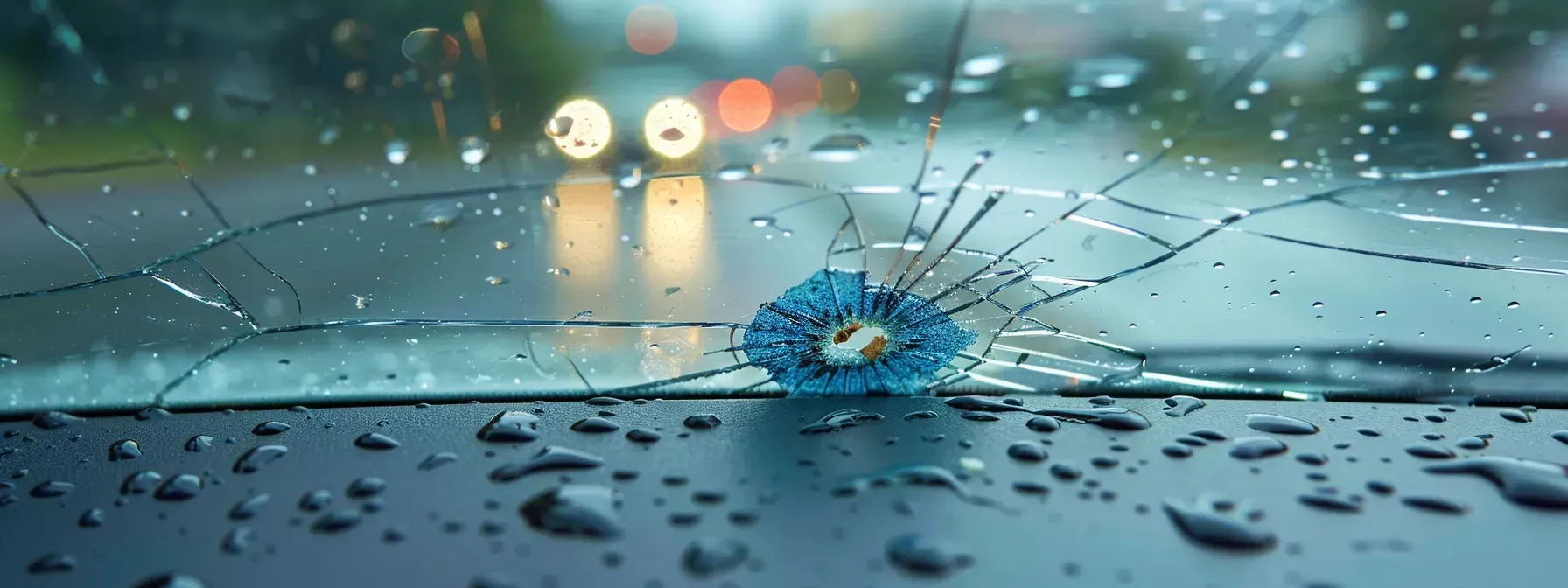 small chip on a car windshield