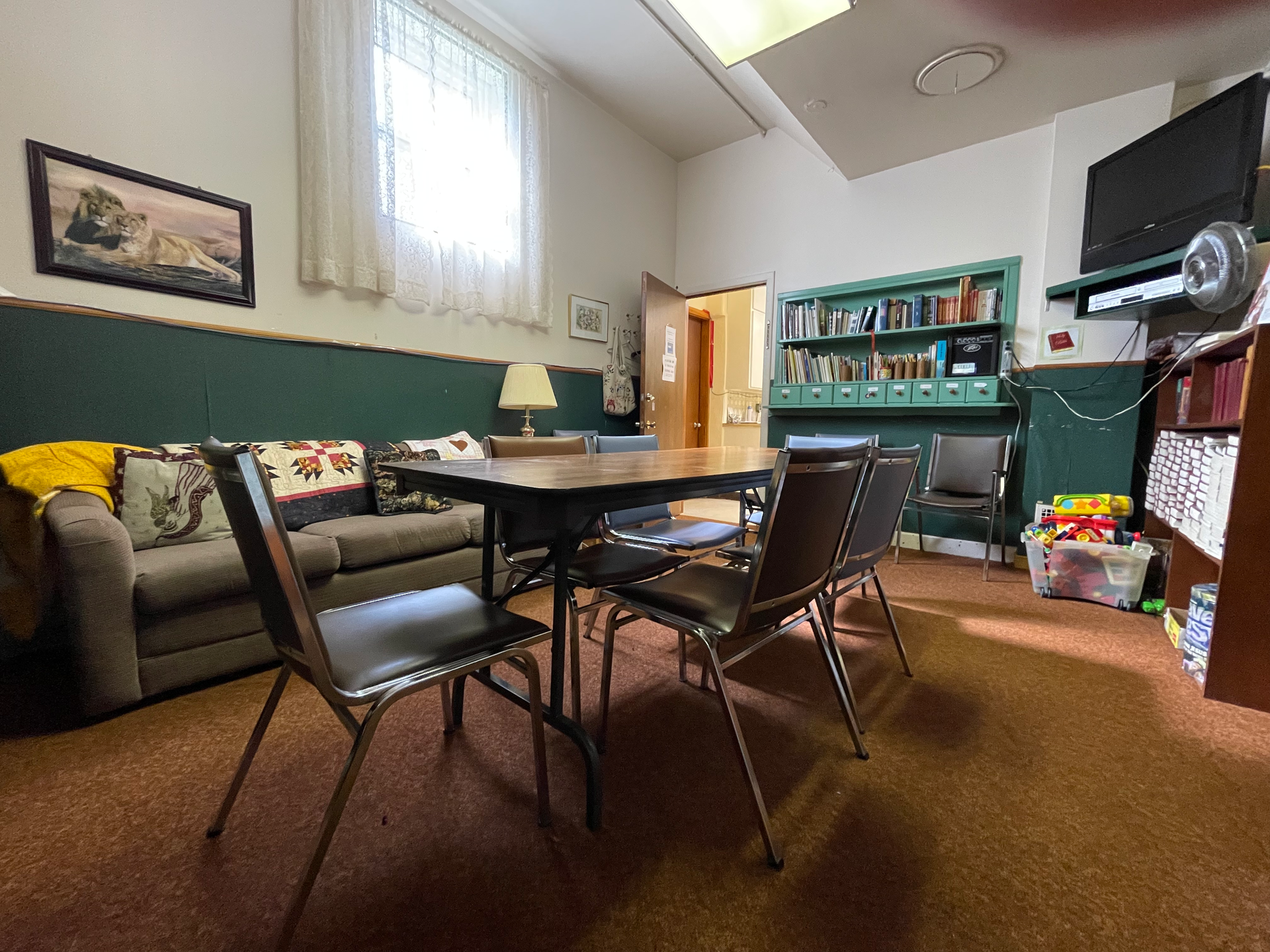 Meeting room and library interior