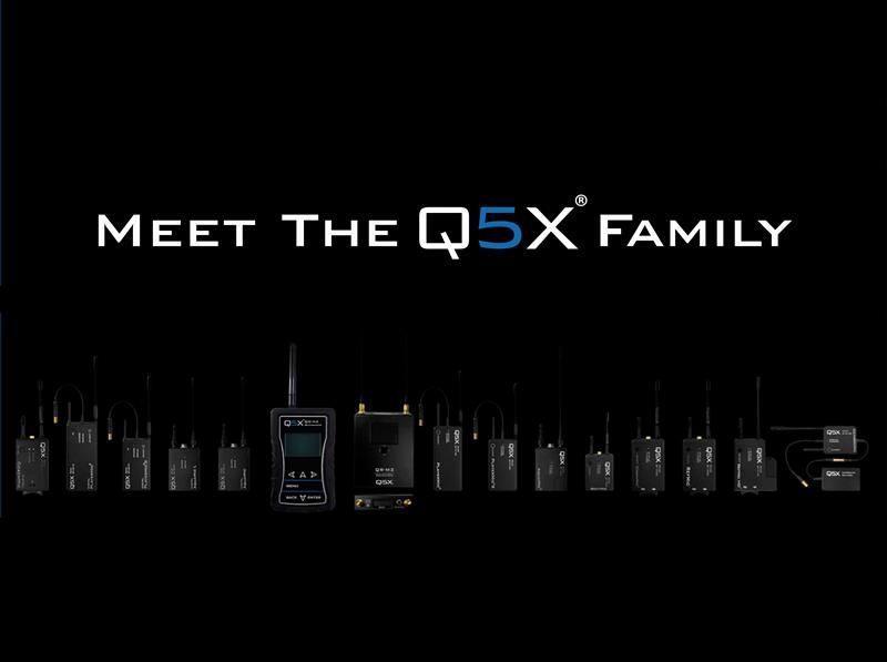 Meet the Q5X Family of products banner featuring front on lineup of Q5X products