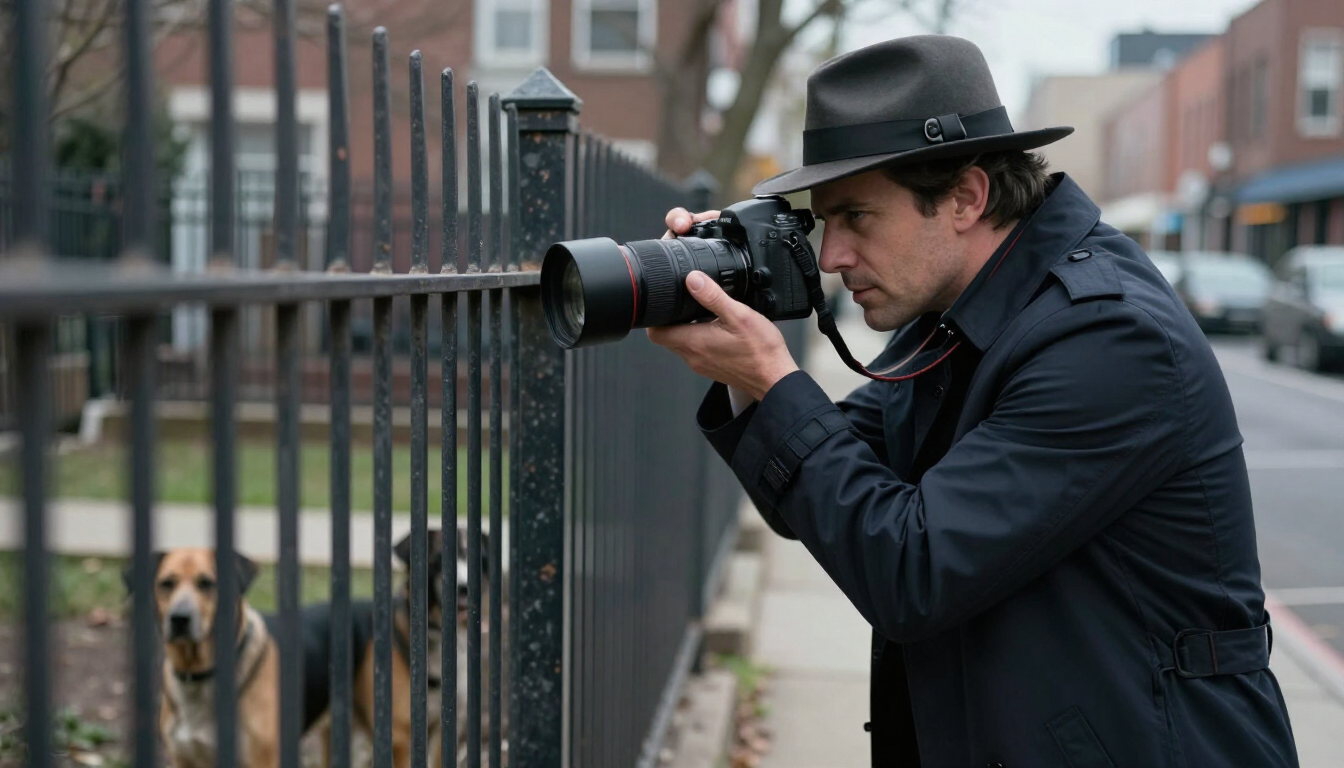 Detective privado investigando bienestar animal