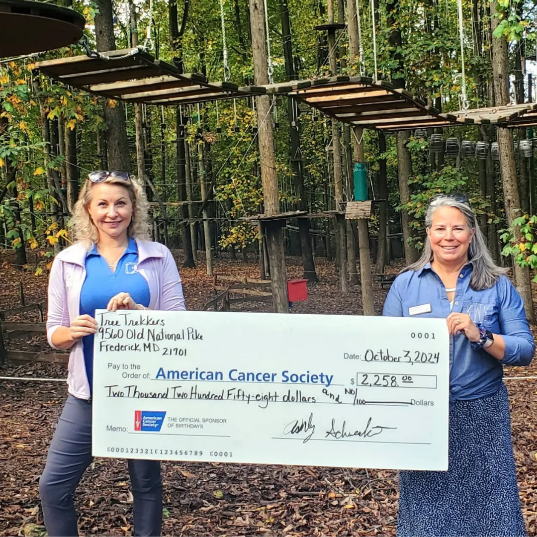 Relay for Life receiving fundraising check