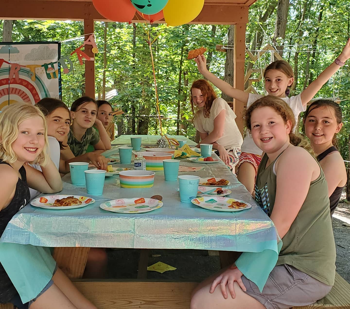 Birthday Party Celebrating in picnic pavilion