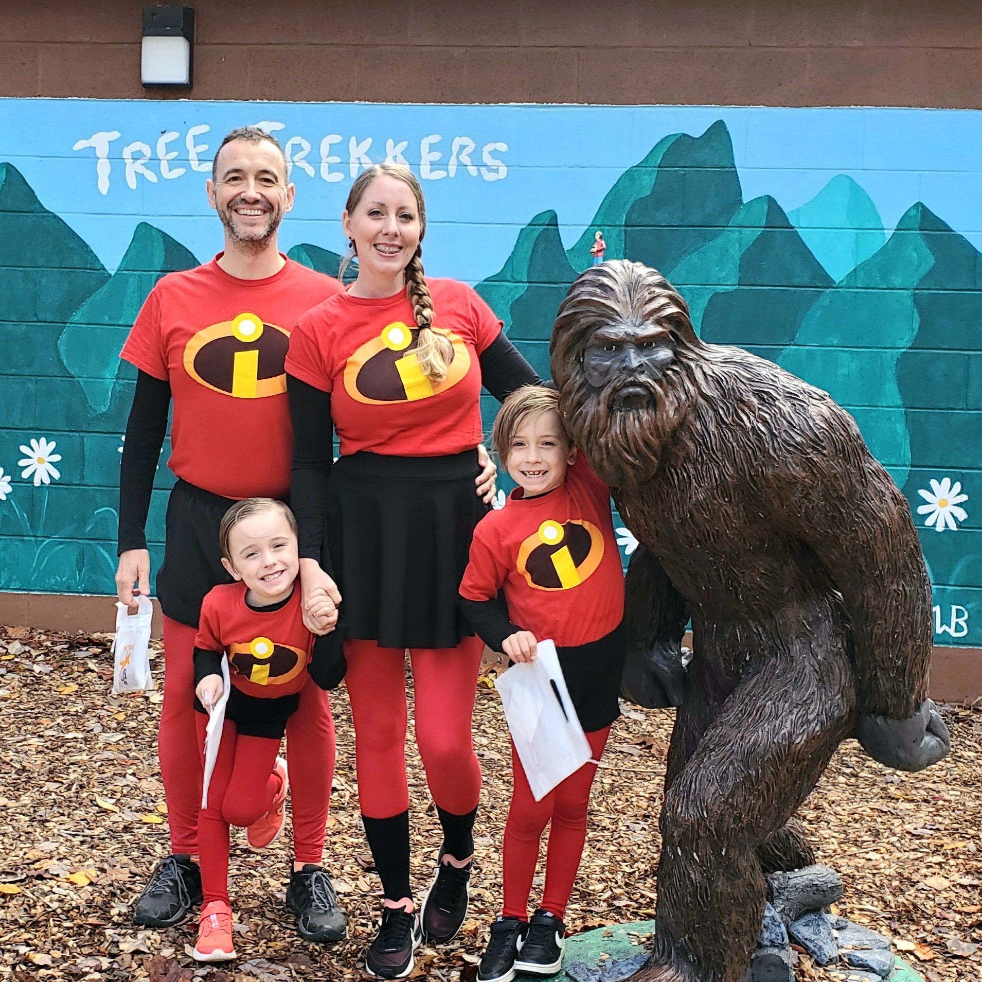 Family dressed up as Incredibles for Halloween