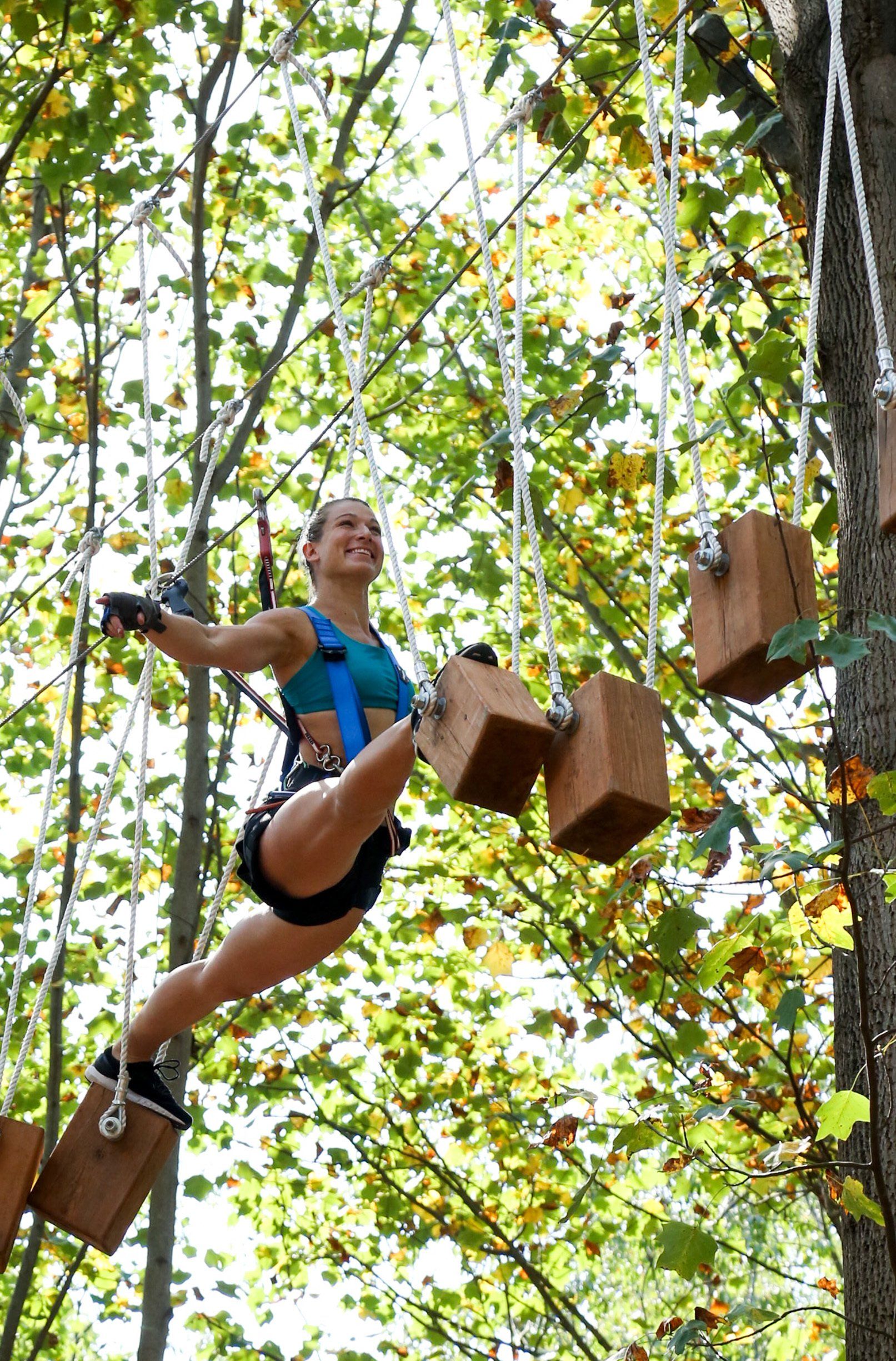 American Ninja Warrior Jessie Graff climbing double black diamond