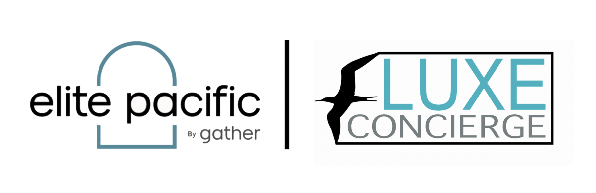 A logo for elite pacific gather and luxe concierge