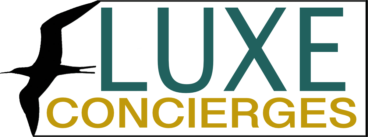 A logo for luxe concierges with a bird on it