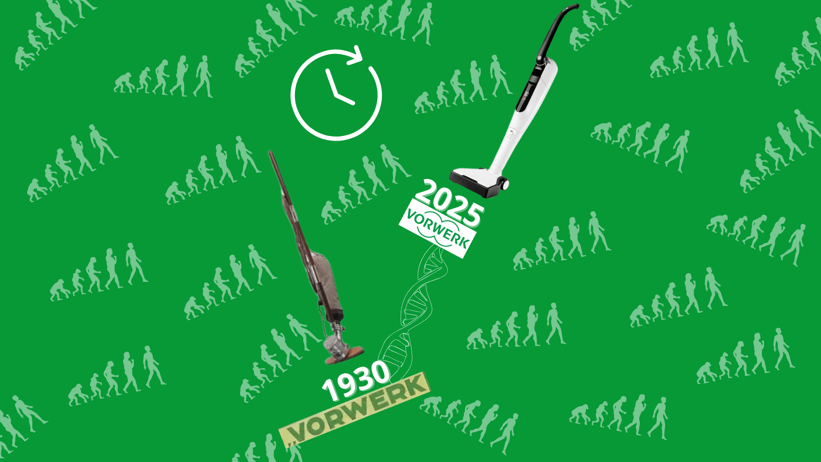 Manifesto verde con una scopa, un orologio e le scritte