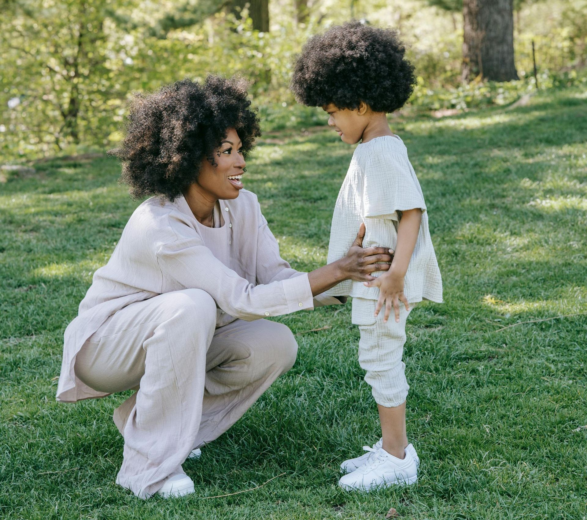 Mom making eye contact with son - ABA Therapy
