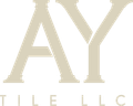 Logo for AY Tile LLC, featuring overlapping letters "A" and "Y" in a beige color, with "TILE LLC" below.