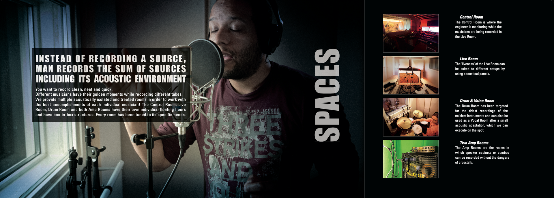 Abderrazak Moufid, sqrean, vocal, recording, vocal booth, studio amsterdam, brochure, spaces, rooms