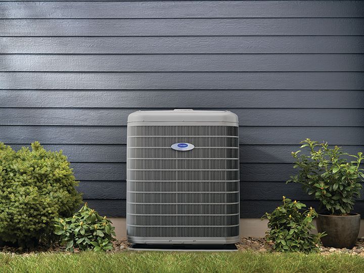 A new air conditioner installed outside.