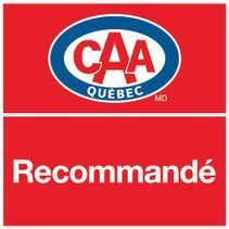 Le logo de caa quebec md est sur fond rouge.