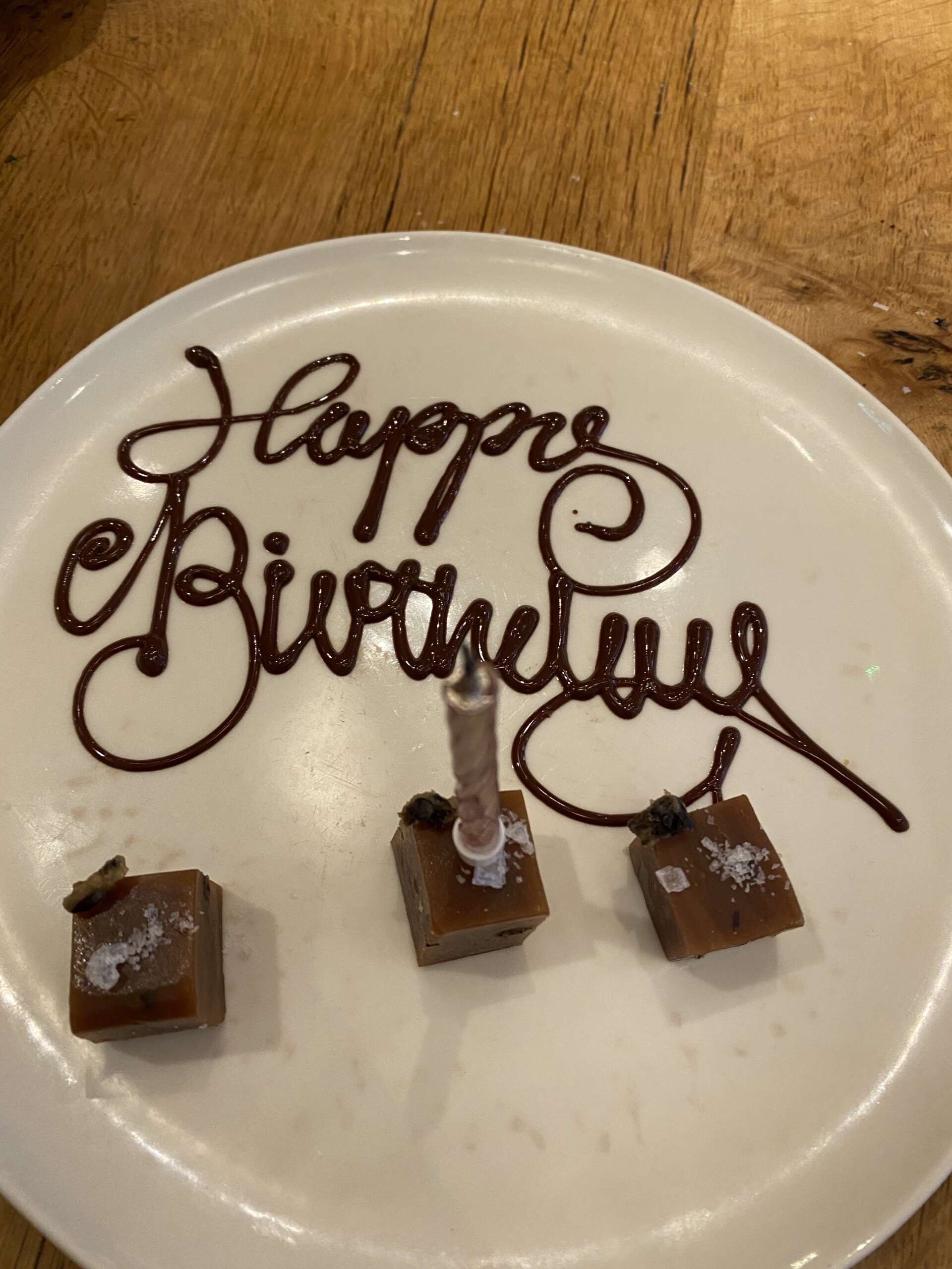 Miso fudge with vanilla salt