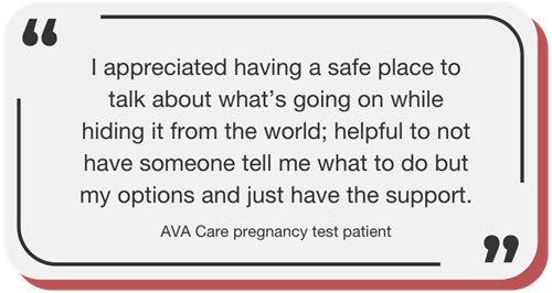 pregnancy center client testimonial
