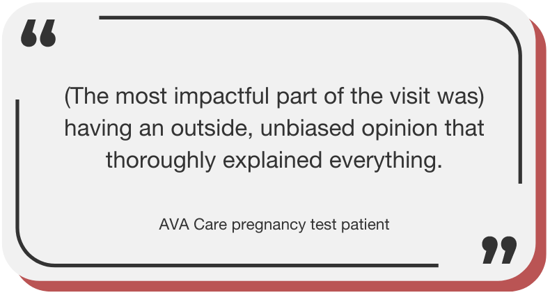 pregnancy center client testimonial