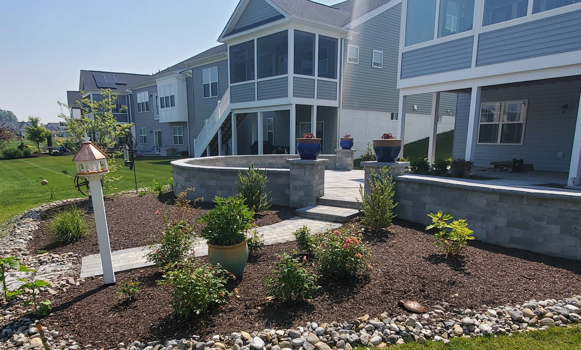 Final results of patio contractors working on a client's yard.