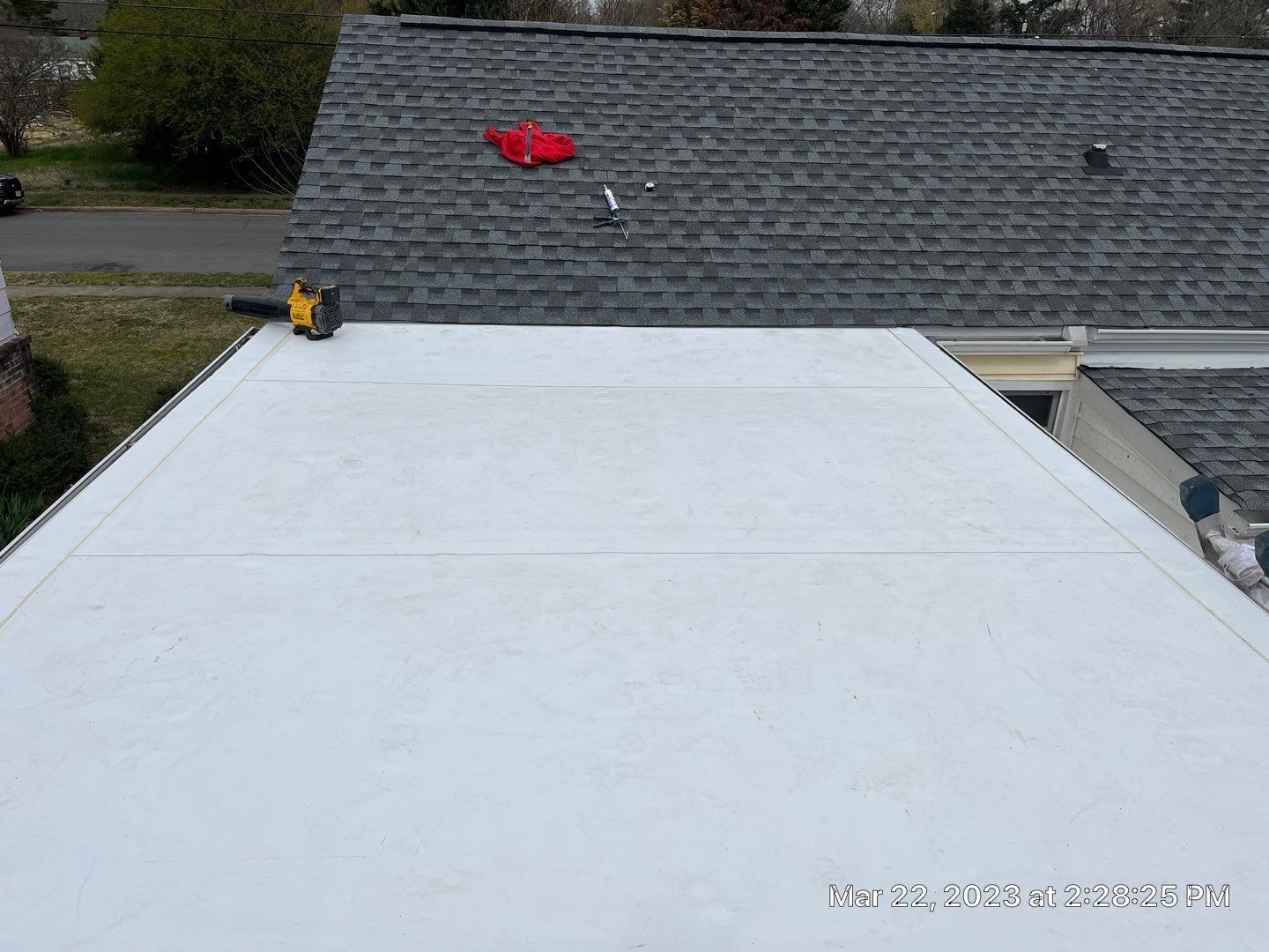 After photo of a RETEX flat roof replacement in Richmond, VA.