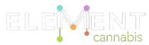 The Element Cannabis logo features white text with a stylized 