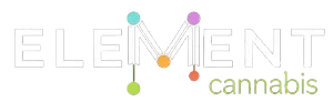 The Element Cannabis logo features white text with a stylized 