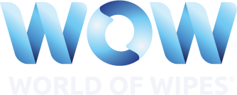 Logo for World of Wipes International Conference: blue