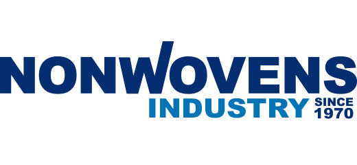 Logo for Nonwovens Industry. Dark blue text 