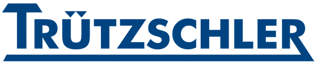 Logo for Trützschler, a company name in dark blue, with a line beneath it.