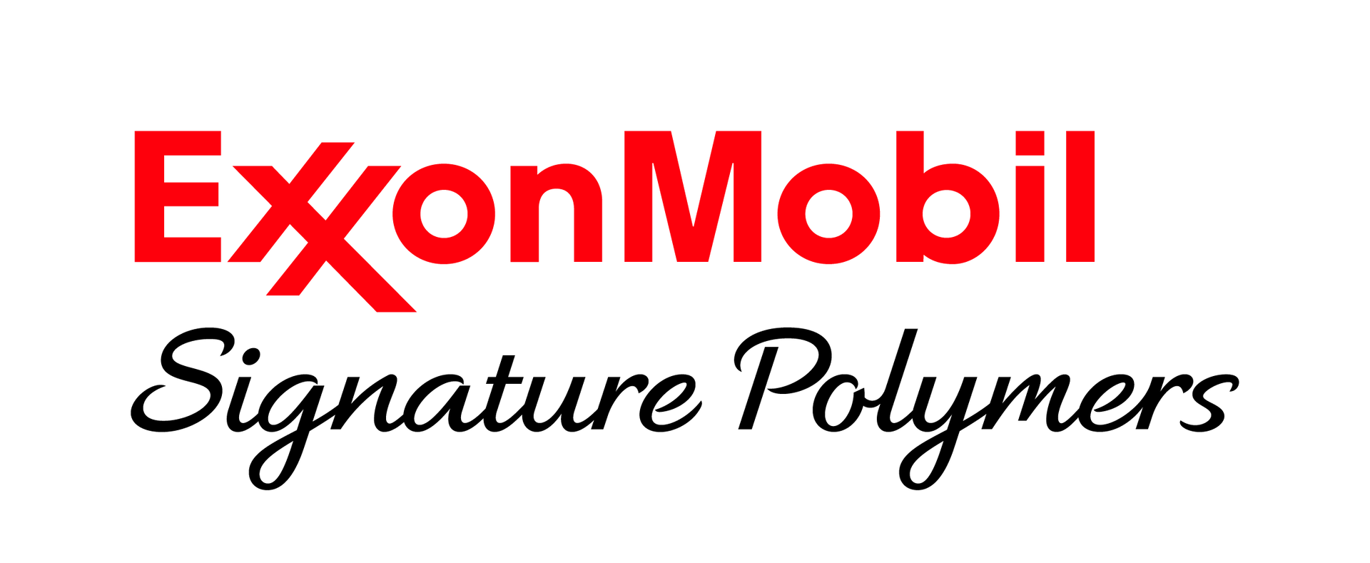 ExxonMobil Signature Polymers logo in red and black text.