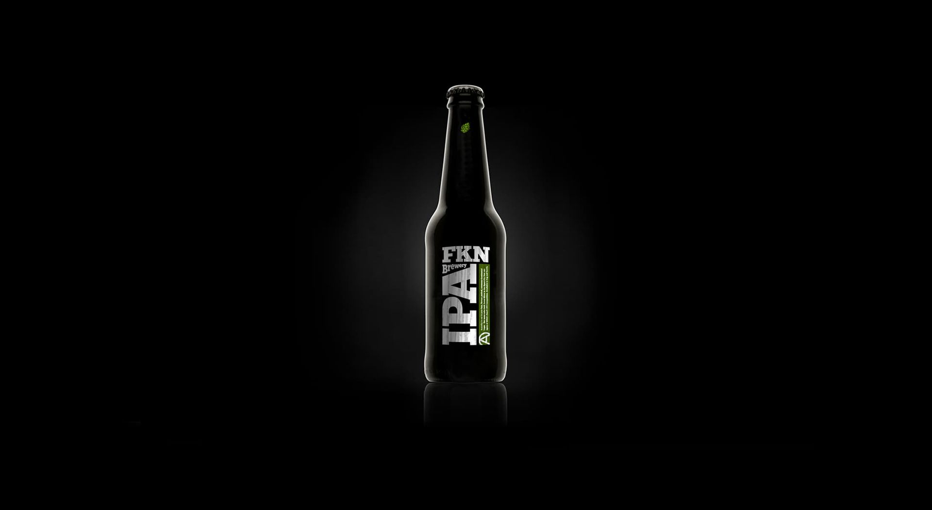 Dark beer bottle with 