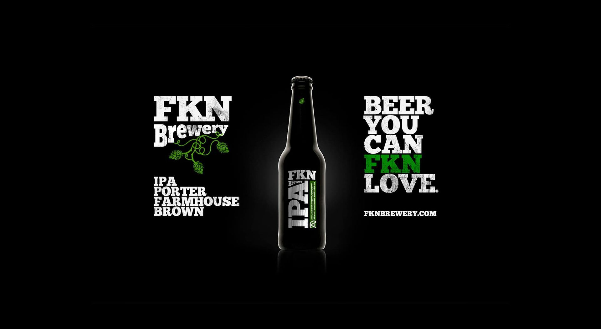 FKN Brewery beer bottle with logo and