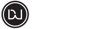 Black circle logo with white 