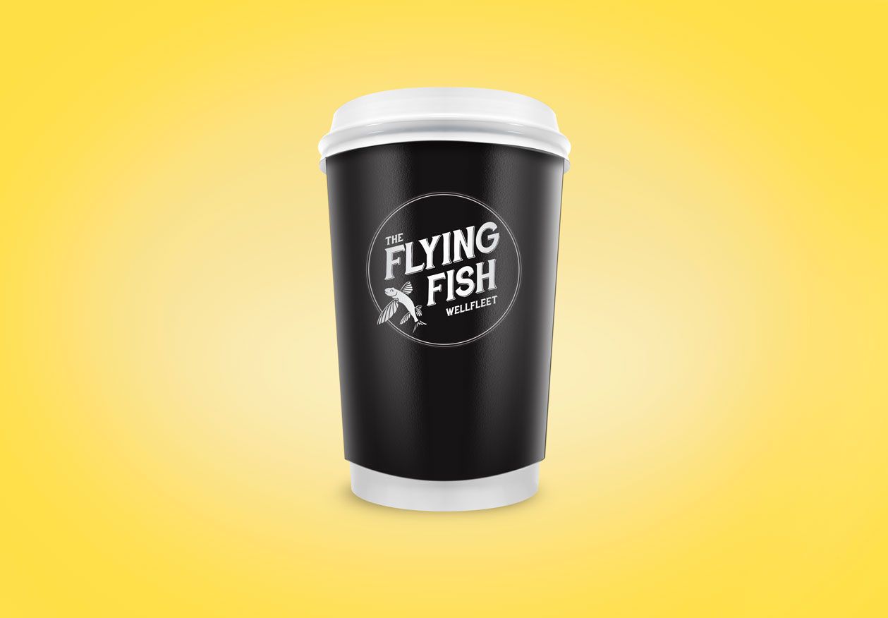 Coffee cup with black sleeve and 