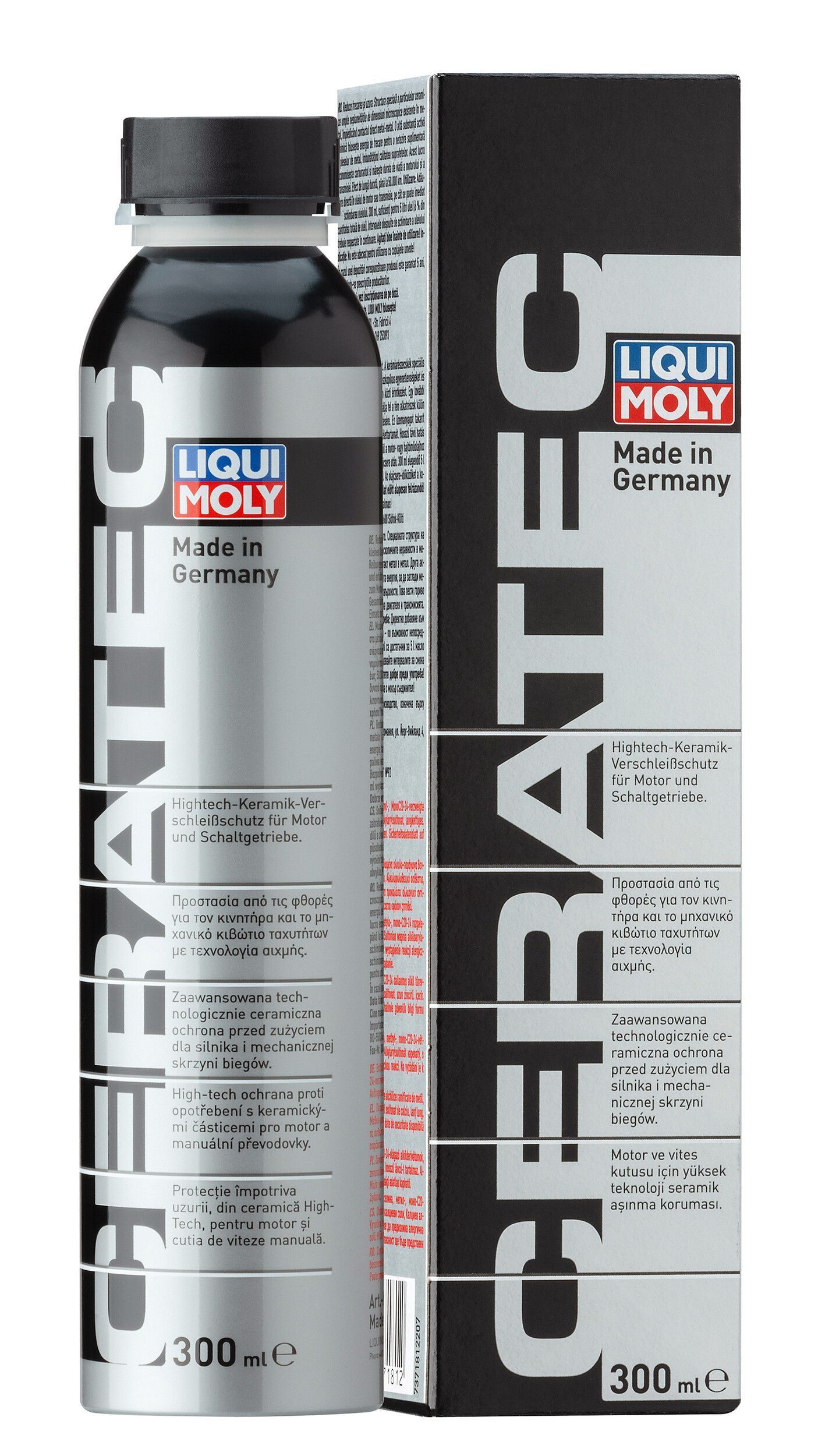 A bottle of liqui moly ceratec next to its box