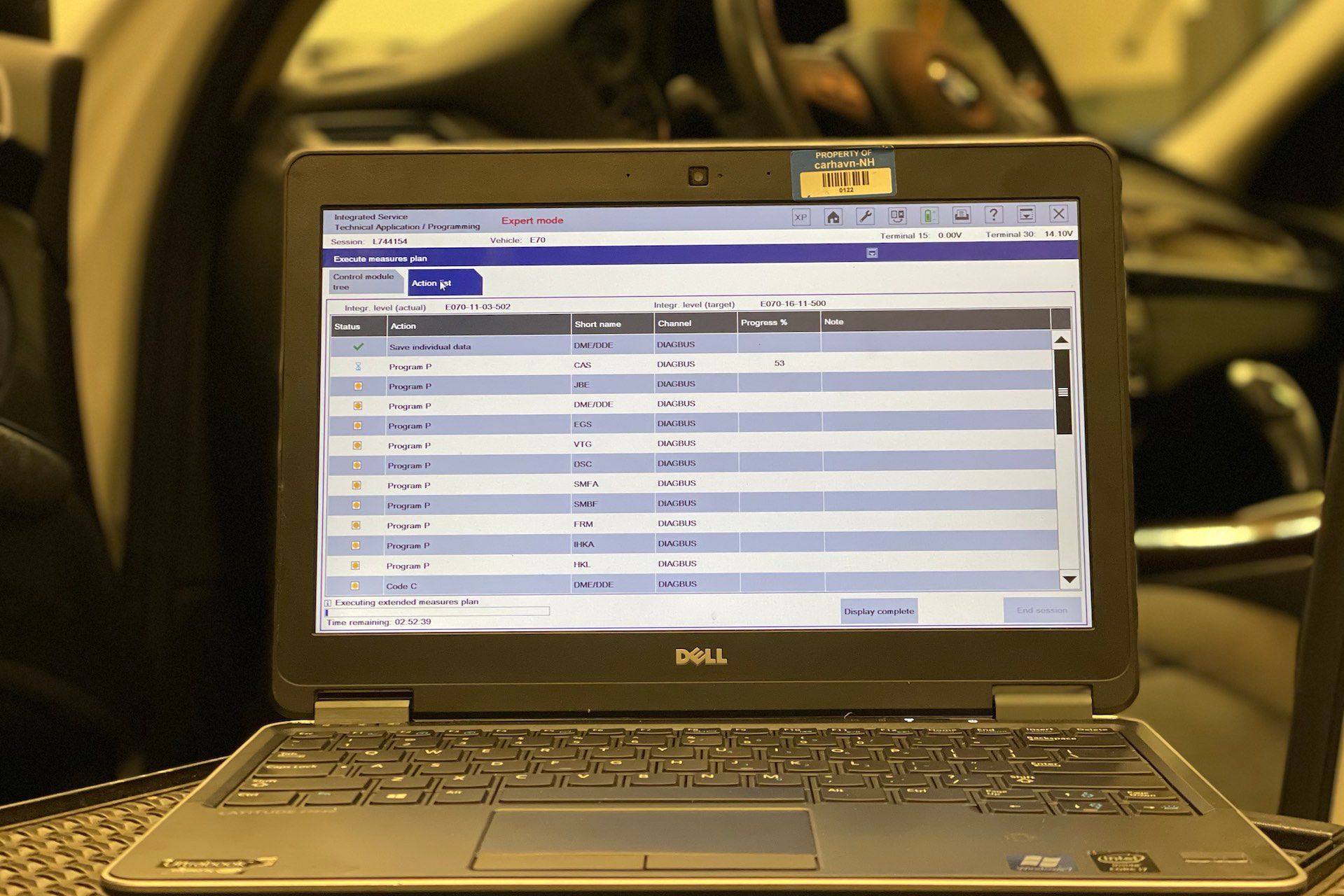 A dell laptop is open to a dashboard screen